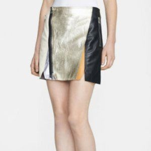 3.1 Phillip Lim Gold Crossover Biker Mini Skirt NW